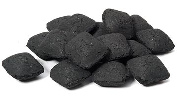 Прессованый уголь в брикетах