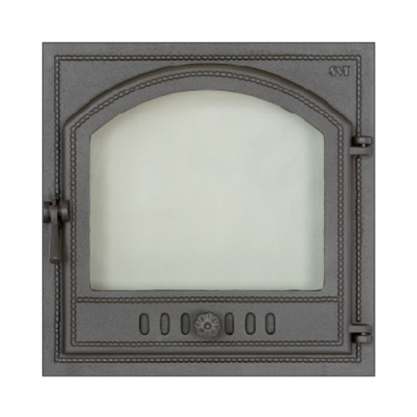 Двери для каминов со стеклом одностворчатые герметичные правые SVT 405