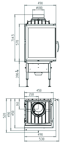 Чугунная топка для камина BeF Home BeF 450 E