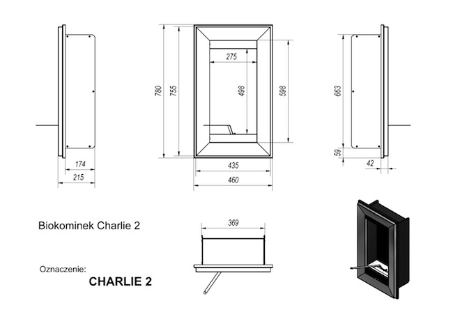 Биокамин Kratki Charlie 2 гальваническая медь