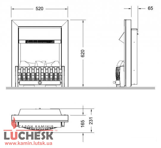Dimplex Danville brass размеры