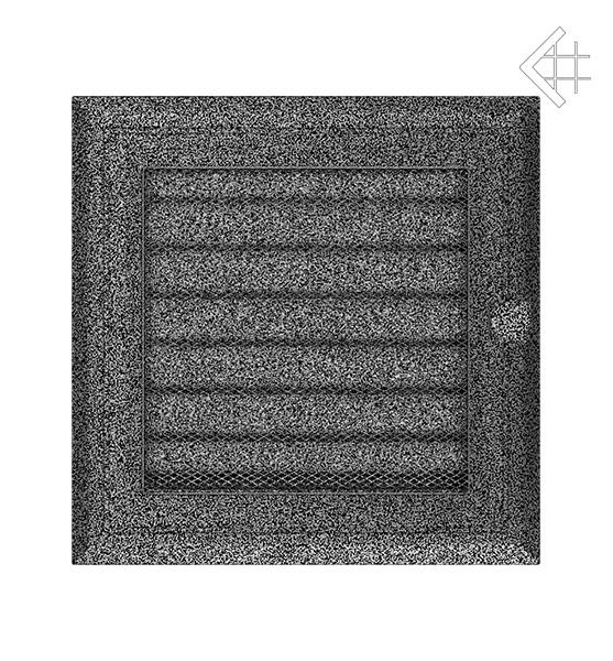Вентиляционная решётка для камина Kratki Оскар чёрно-серебряная 17 × 17 см с жалюзи