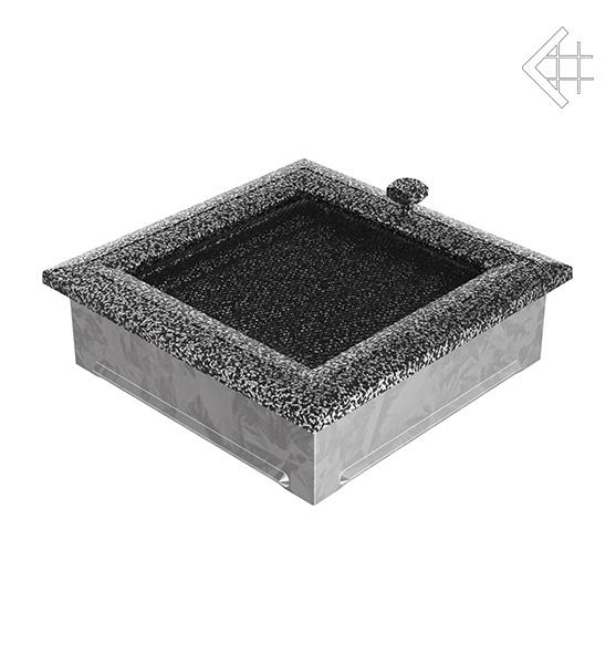 Решётка каминная вентиляционная Kratki Оскар чёрно-серебряная 17 × 17 см с жалюзи