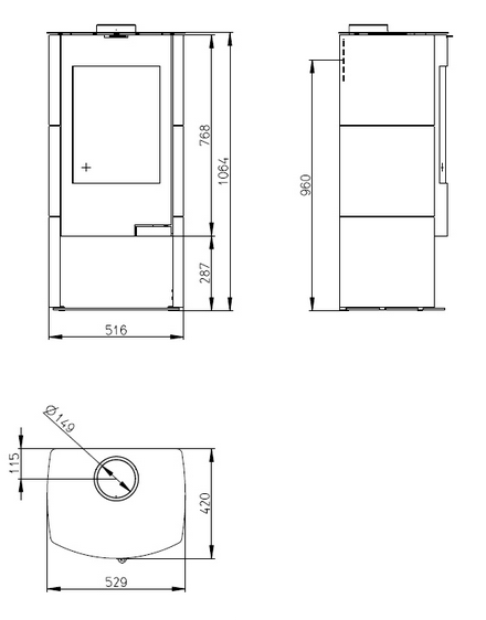 Печь-камин Romotop Tala 04 керамика Отопительная печь Romotop Tala 04 керамика