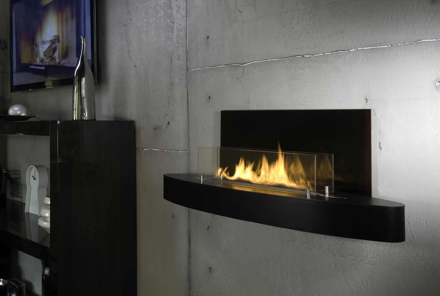 Биокамин Ebios Elipse Wall nero фото