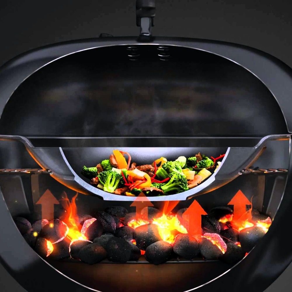 Чугунная сковорода ВОК с вставкой-пароваркой и крышкой для Gourmet BBQ System