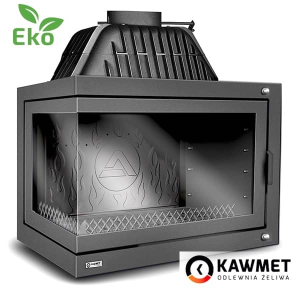 Топка для камина на дровах Kawmet W17 левое боковое стекло (16,1 kW) Eco, фронтальный вид