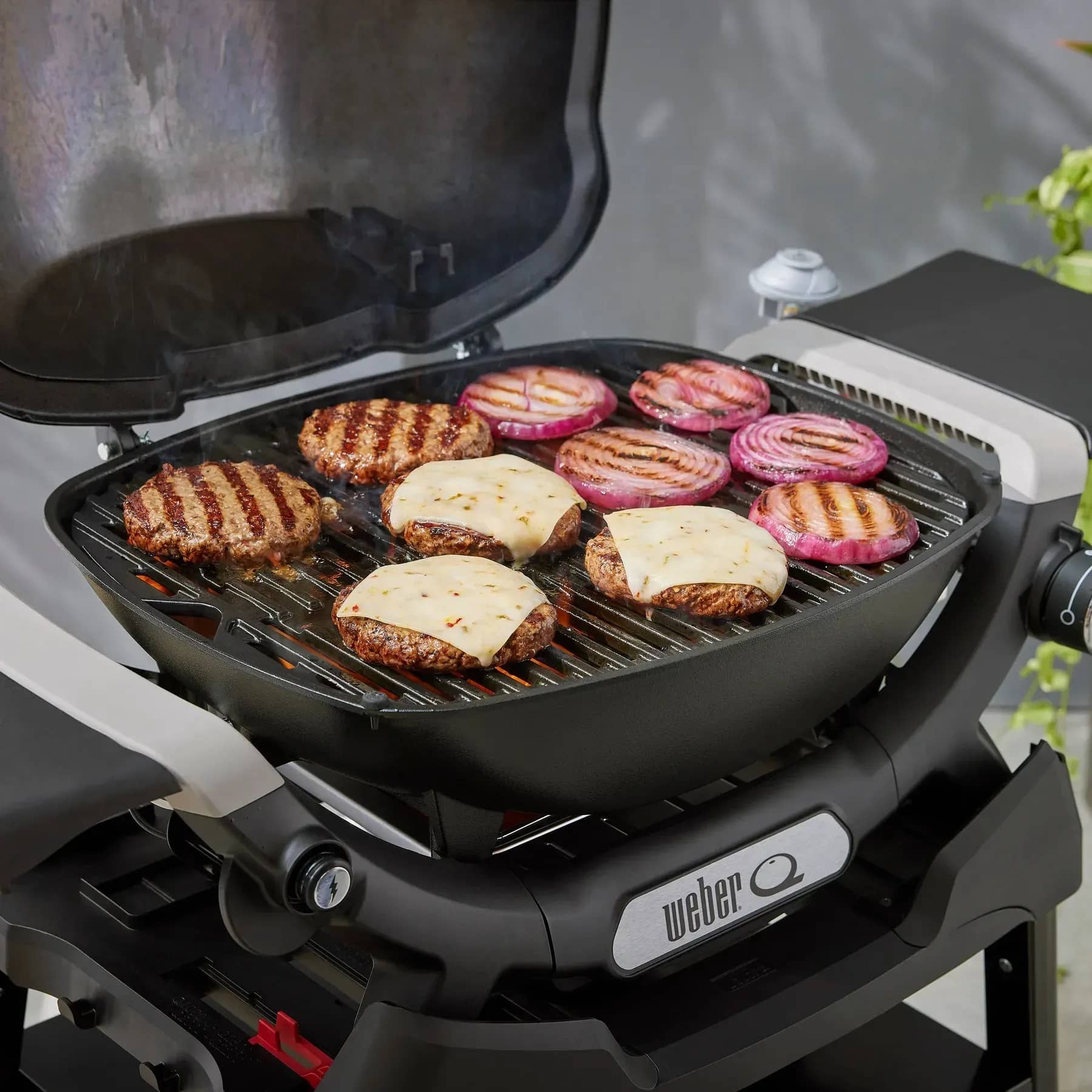Приготовление на газовом гриле Weber Q1200N с подставкой Приготовление на газовом гриле Weber Q1200N с подставкой