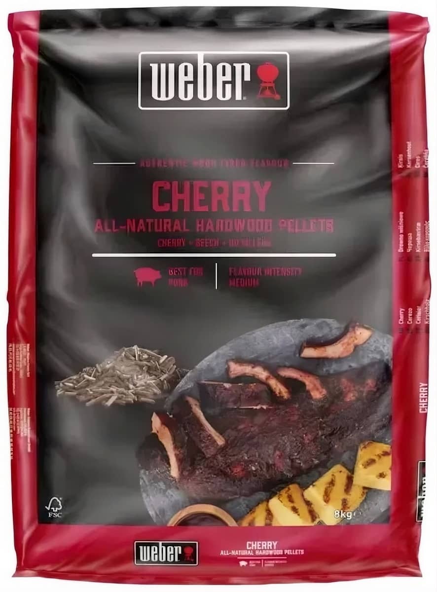 Деревянные пеллеты Weber Cherry FSC из вишни, 8 кг Деревянные пеллеты Weber Cherry FSC из вишни, 8 кг