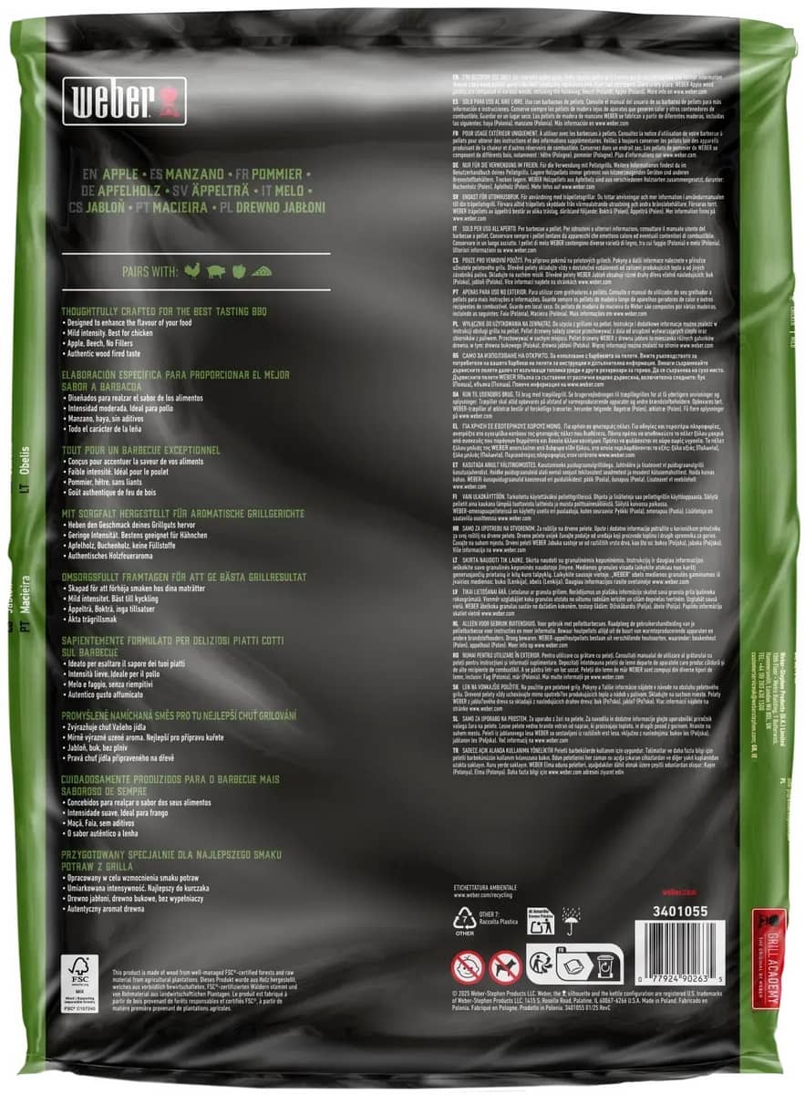 Пеллеты для гриля Weber FSC (яблоня), 8 кг Пеллеты для гриля Weber FSC (яблоня), 8 кг