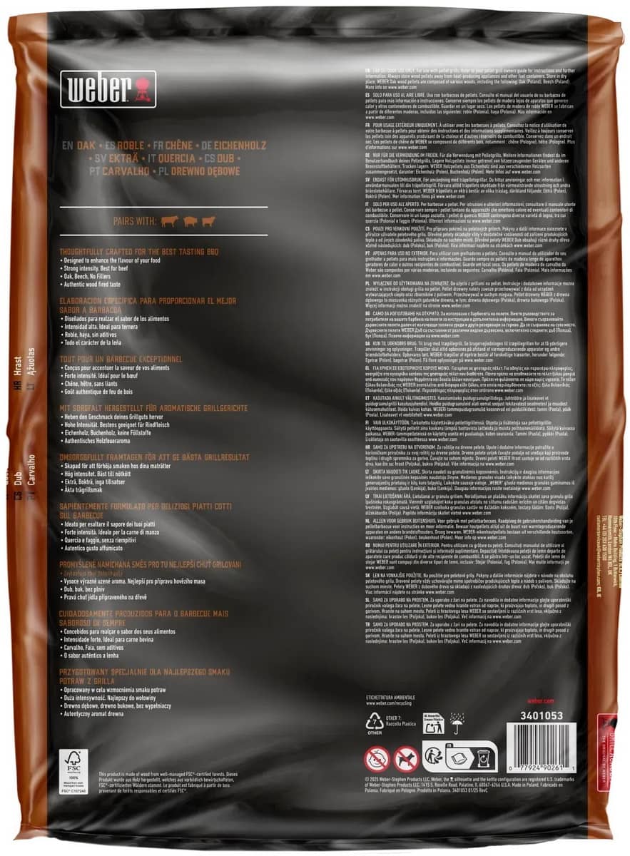 Пеллеты для гриля Weber FSC (дуб), 8 кг Пеллеты для гриля Weber FSC (дуб), 8 кг