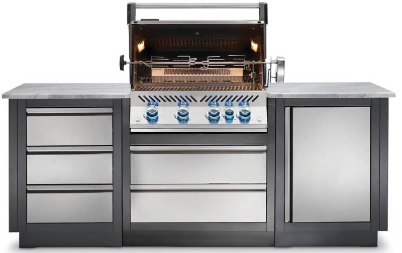 Уличная кухня Napoleon Oasis 100 с грилем Bipro 500 с открытой крышкой Уличная кухня Napoleon Oasis 100 с грилем Bipro 500 с открытой крышкой