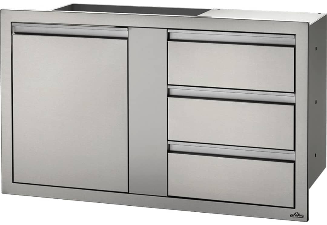 Napoleon BI-4224-1D3DR — встроенный модуль с дверью и 3 ящиками Napoleon BI-4224-1D3DR — встроенный модуль с дверью и 3 ящиками
